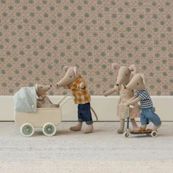 Maileg Pram with Baby Mouse (Mint)