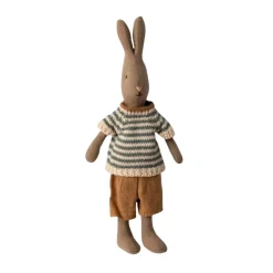 Maileg Rabbit Stripped Shirt and Brown Shorts (SIZE 1)