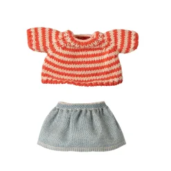 Maileg Red Knitted Sweater and Skirt (Big Sister Mouse)
