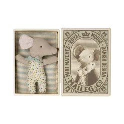 Maileg Sleepy Wakey Mouse (BABY - Blue)