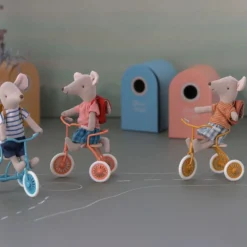 Maileg Tricycle Mouse with Bag - Old Rose (Big Sister)