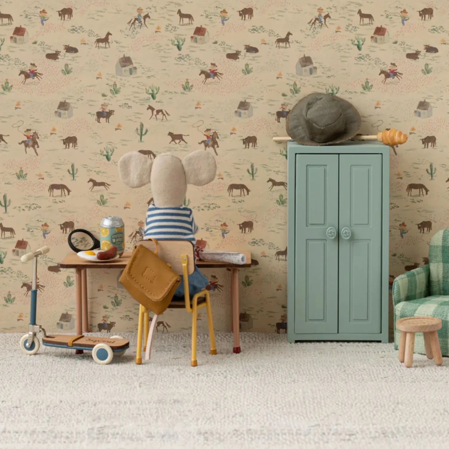 Maileg Wooden Chair - Yellow (Mouse)