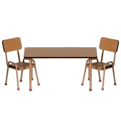 Maileg Wooden Table and Chair Set - Dark Powder (Mouse)