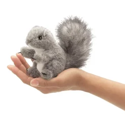 Mini Gray Squirrel Finger Puppet