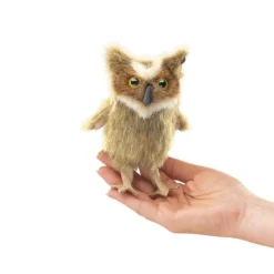 Mini Great Horned Owl Finger Puppet