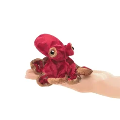 Mini Red Octopus Finger Puppet
