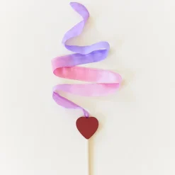Mini Silk & Wood Streamer (Heart)