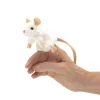 Mini White Mouse Finger Puppet
