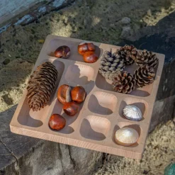 Natural Wood Tinker Tray (9 Section)