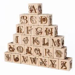 Nature Collection Alphabet Blocks (Set of 26) - Handmade in Canada