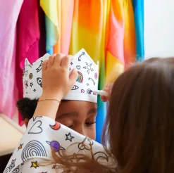 Rainbow Sky Coloring Crown and Markers Set