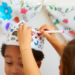 Rainbow Sky Coloring Crown and Markers Set