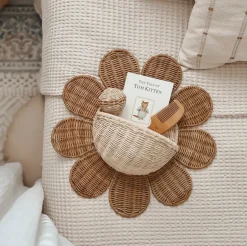 Rattan Daisy Wall Basket