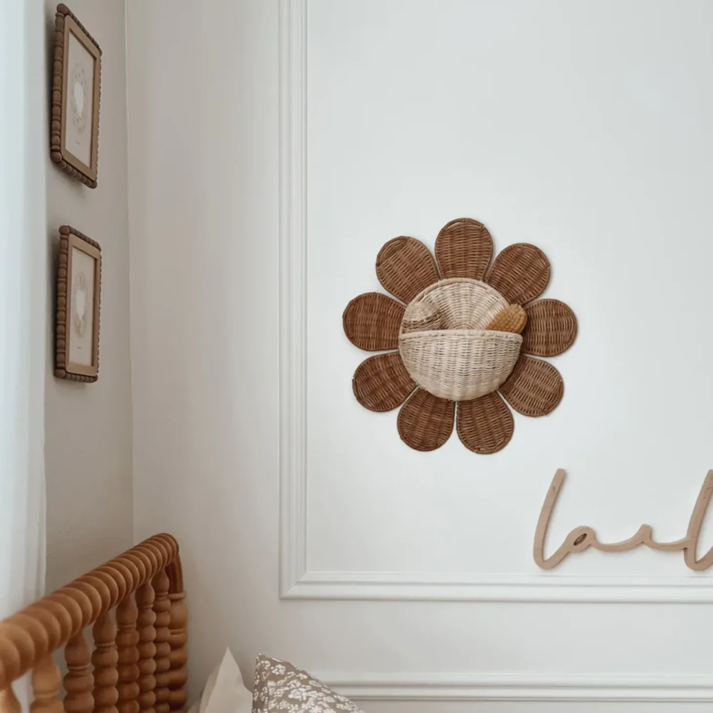 Rattan Daisy Wall Basket