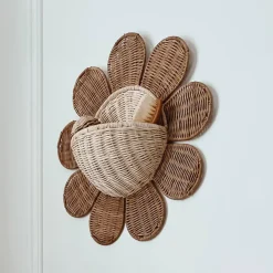 Rattan Daisy Wall Basket