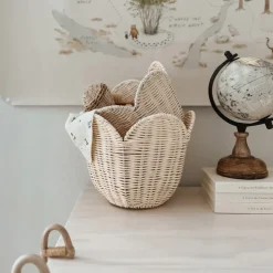 Rattan Lily Basket Set (Buttercream)