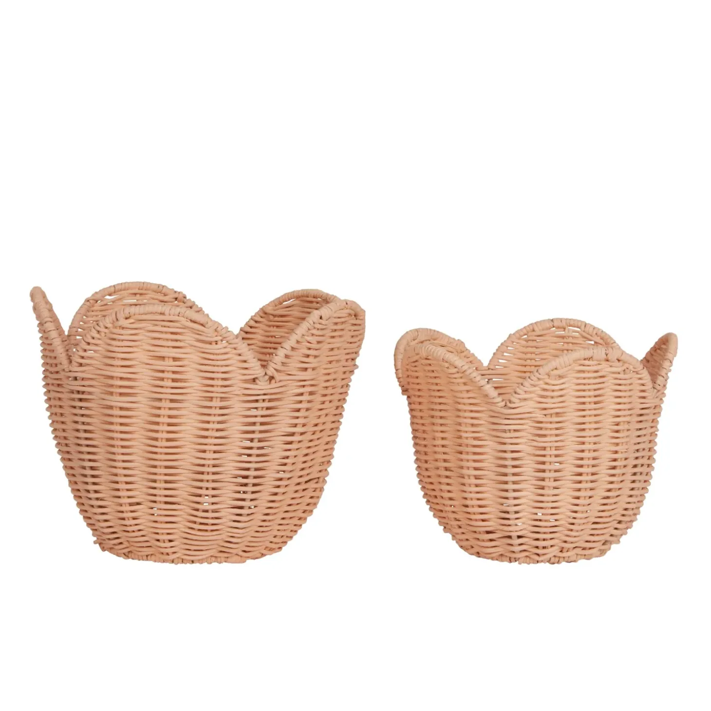Rattan Lily Basket Set (Seashell Pink)