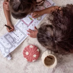 Rattan Toadstool Porcini Basket (Pink Musk)