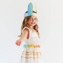 Silk Bunny Ears and Tail Dress Up Set (Soft Rainbow)
