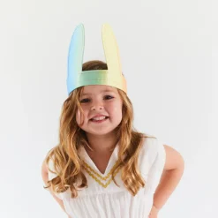 Silk Bunny Ears and Tail Dress Up Set (Soft Rainbow)