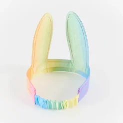 Silk Bunny Ears and Tail Dress Up Set (Soft Rainbow)