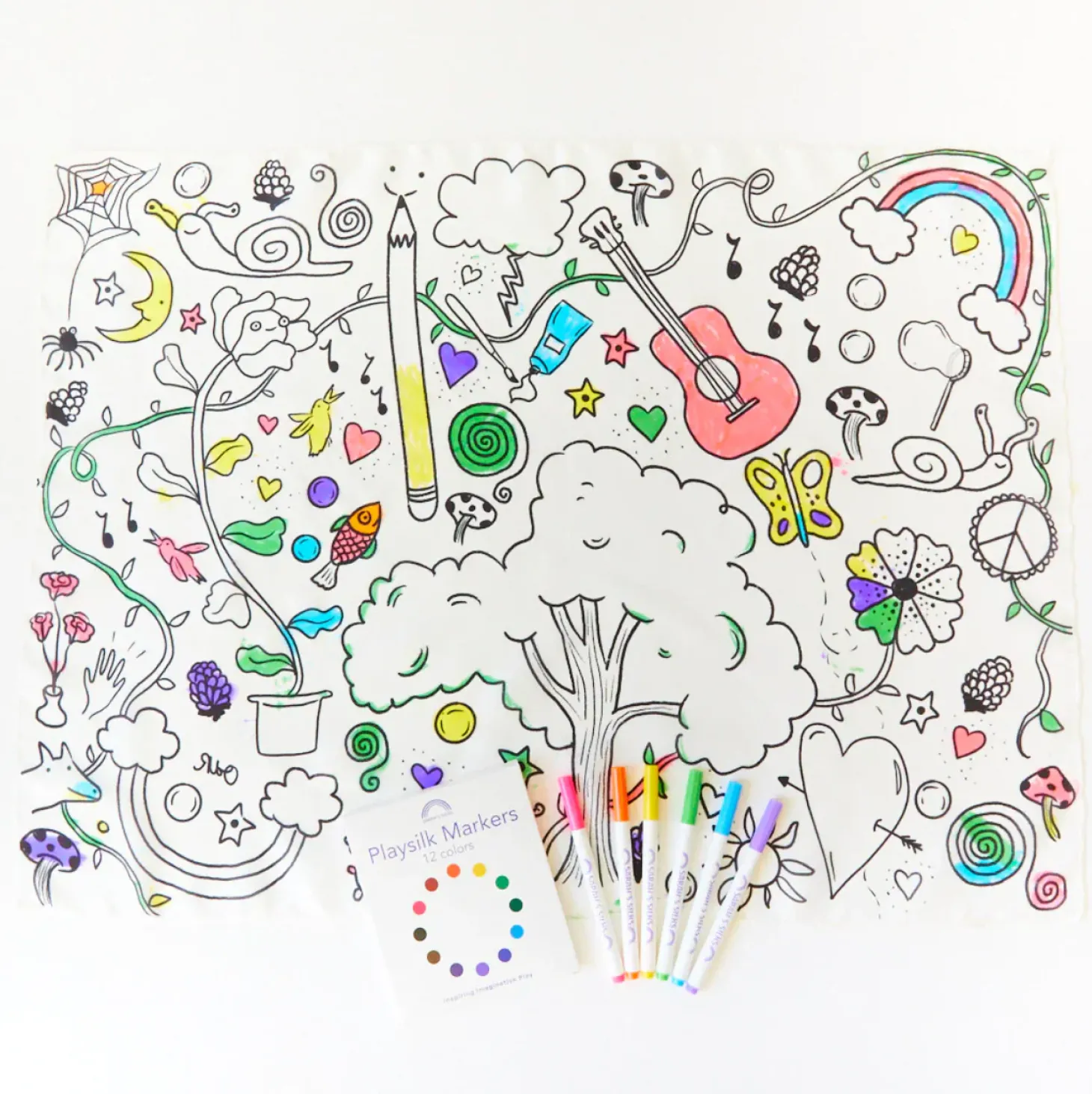 Silk Doodle Colouring Seek & Find Playsilk and Markers Set