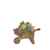 Wheelbarrow with Spring Flowers | Wooden Toy Figurine