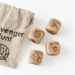 Wooden Forest Scavenger Hunt Dice (Set of 4)