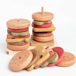 Wooden Hamburger Stacking Toy