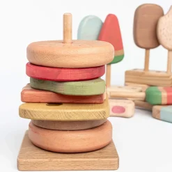 Wooden Hamburger Stacking Toy