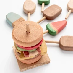 Wooden Hamburger Stacking Toy