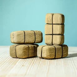 Wooden Hay Bales and Pumpkins (Set of 7)