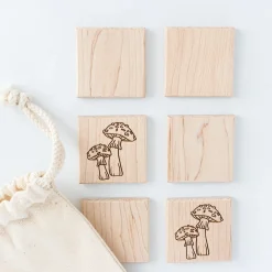 Wooden Nature-Themed Matching Memory Game (24 Tiles) - Handmade in Canada