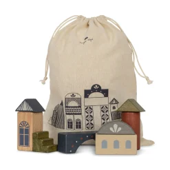 Wooden Printed Building Blocks (Set of 34) by Konges Sløjd