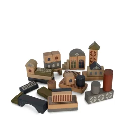 Wooden Printed Building Blocks (Set of 34) by Konges Sløjd
