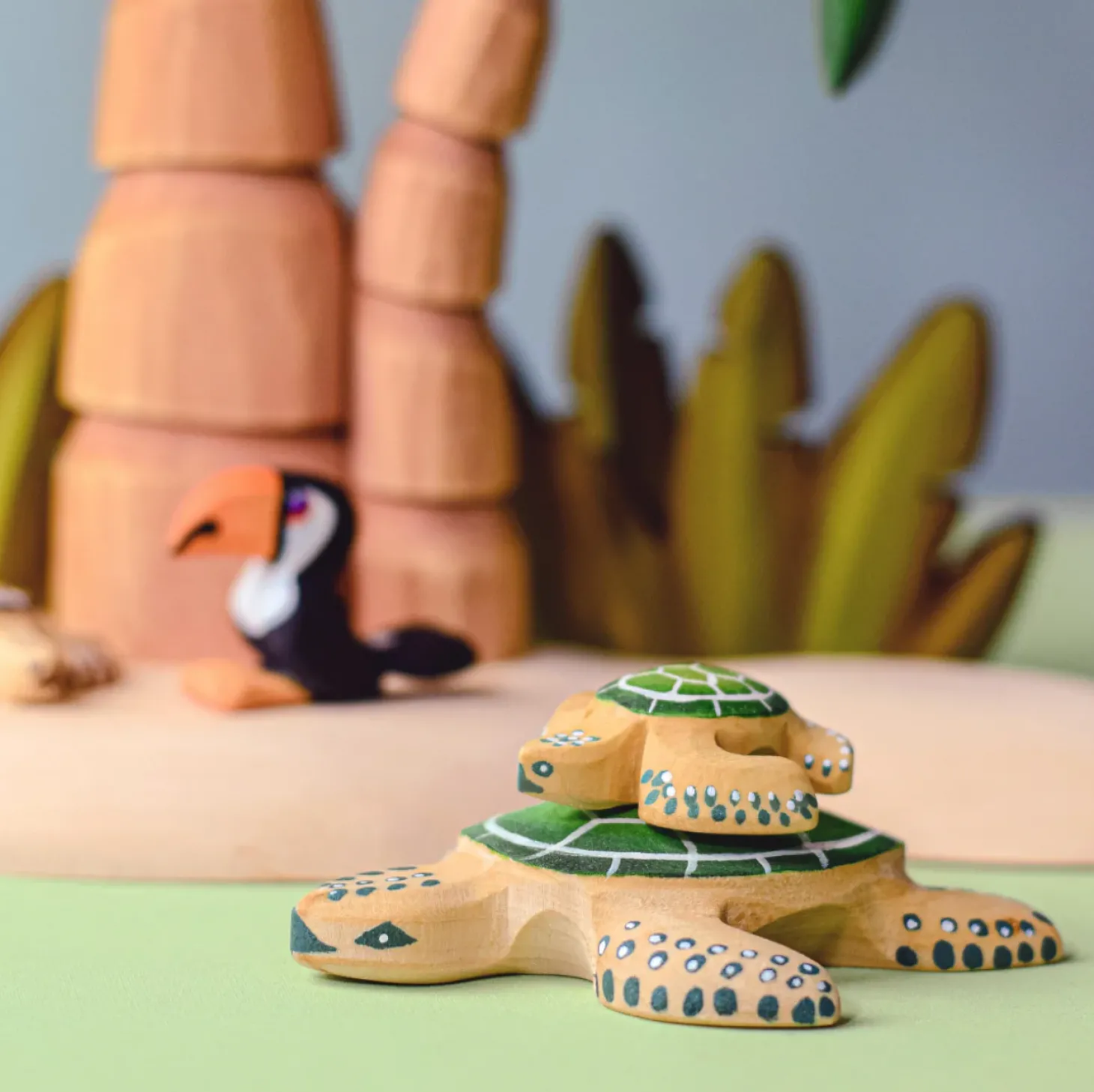 Wooden Turtle (Green)