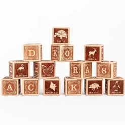 Animal Alphabet Blocks (English - Set of 15) - Handmade in Canada
