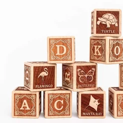Animal Alphabet Blocks (English - Set of 15) - Handmade in Canada