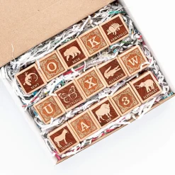 Animal Alphabet Blocks (English - Set of 15) - Handmade in Canada