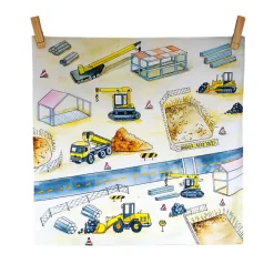 At The Building Site Vegan Play Cloth