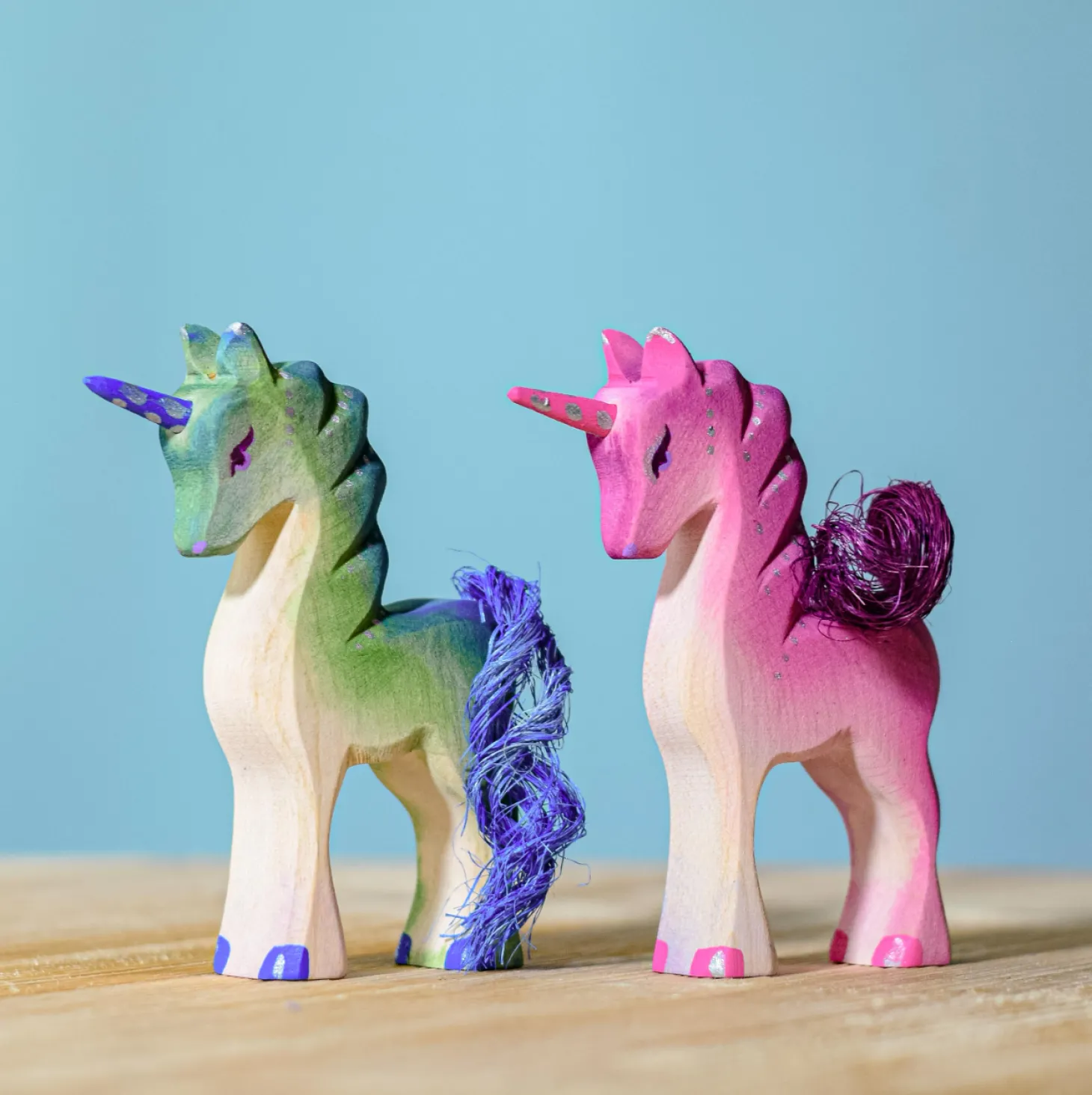 Baby Unicorn (Blue & Green) | Wooden Toy