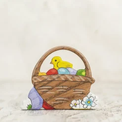 Easter Basket with Chicks and Eggs | Wooden Toy