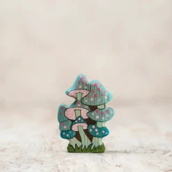 Enchanted Blue Fairy Mushroom | Wooden Toy Figurine
