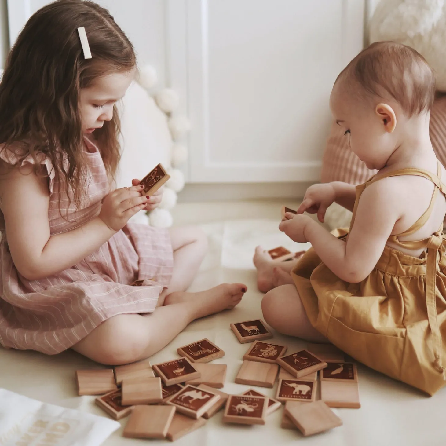 English Wooden Animal Tile Matching Memory Game - Handmade in Canada