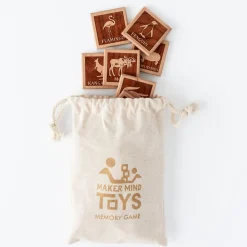 English Wooden Animal Tile Matching Memory Game - Handmade in Canada