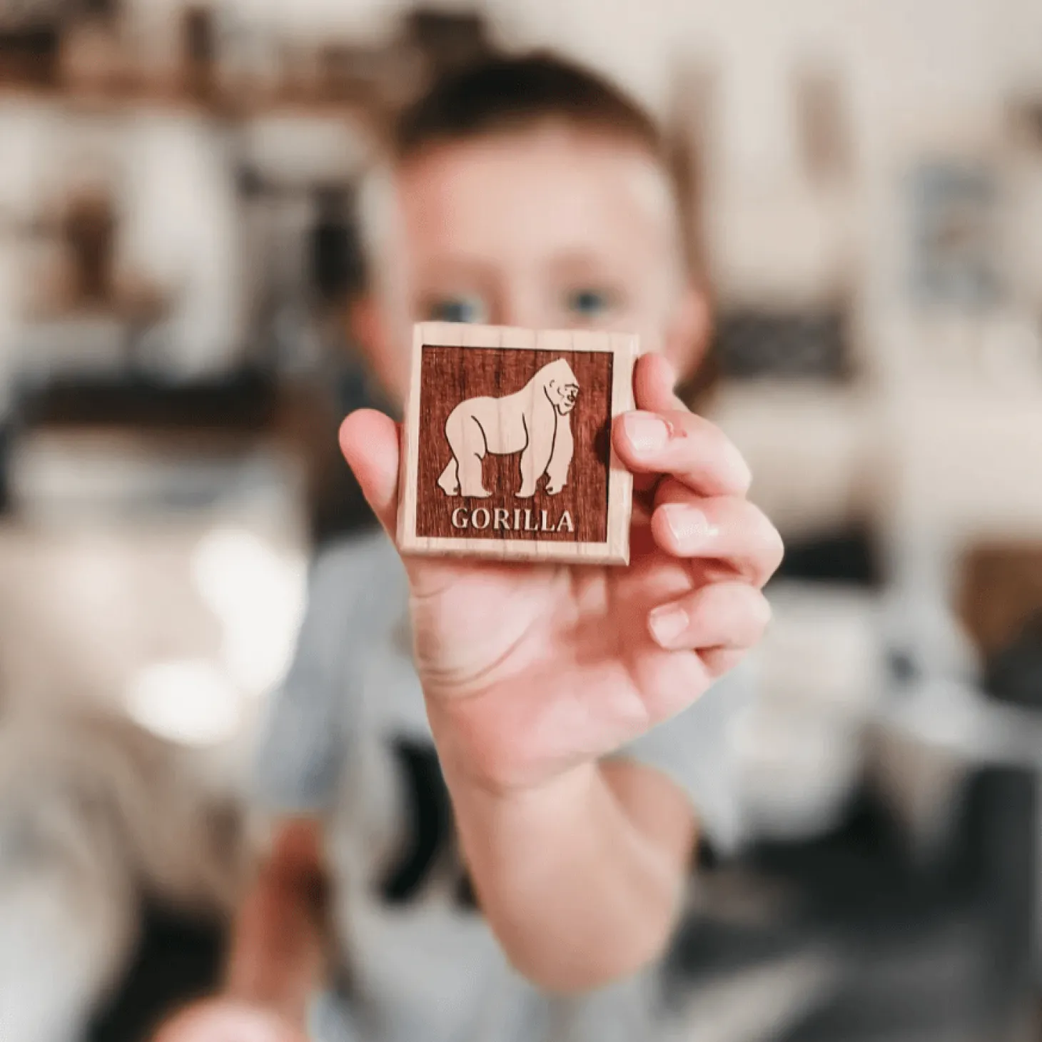 English Wooden Animal Tile Matching Memory Game - Handmade in Canada