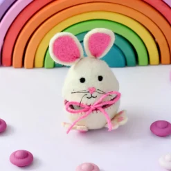 Felt Egg Cover - Pink Hopping Bunny