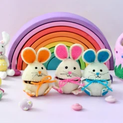 Felt Egg Cover - Pink Hopping Bunny