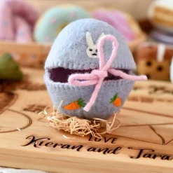 Felt Egg Cover - Purple Bunny Motif