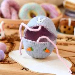 Felt Egg Cover - Purple Bunny Motif